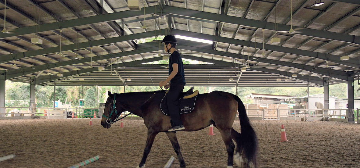 Teenager Darius riding